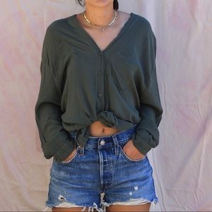 Brandy Melville Green Blouse